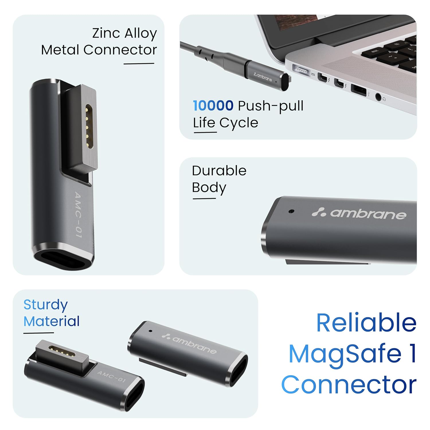 Ambrane Magnetic L-Tip USB C Adapter