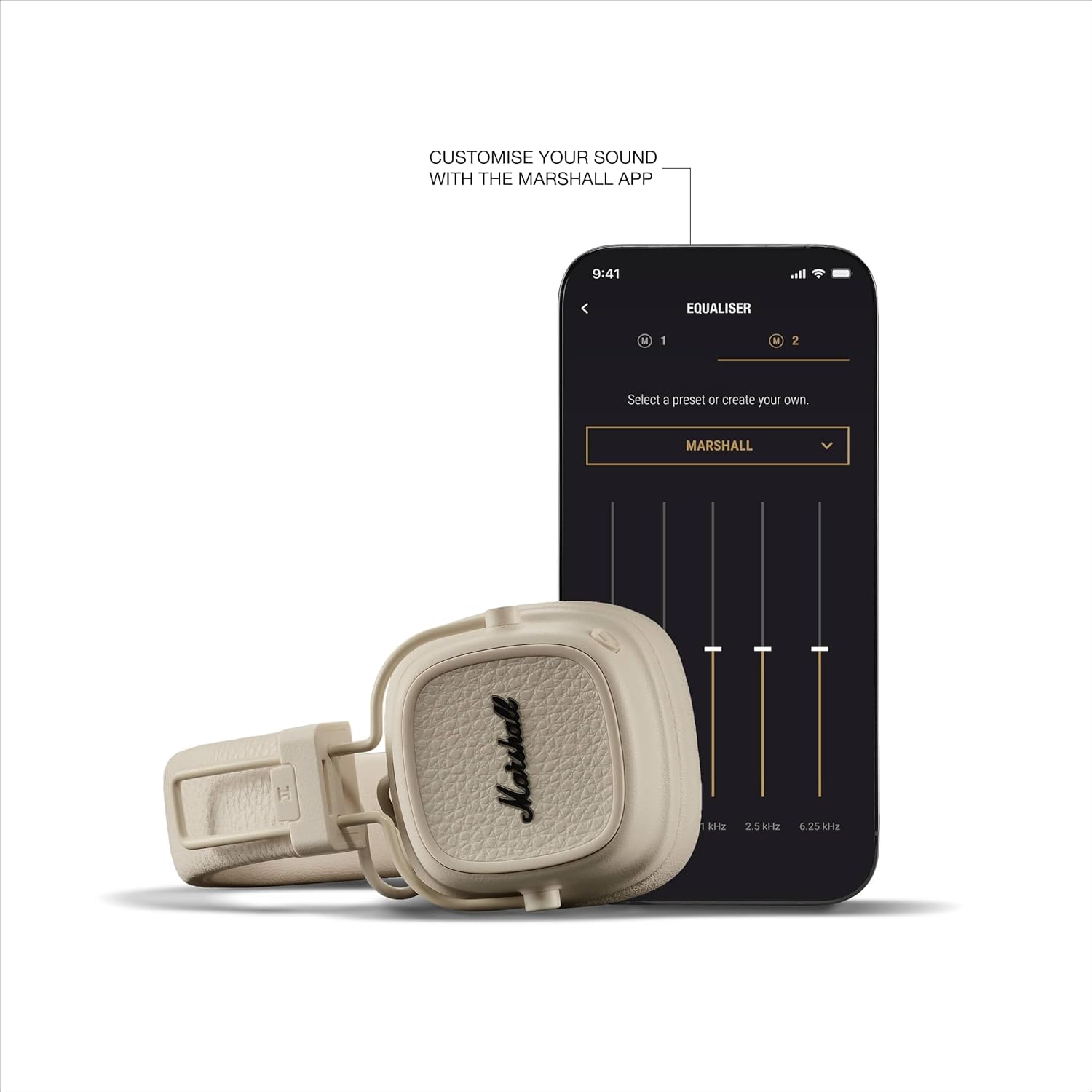 Marshall Major V Wireless On Ear Headphones - Cream