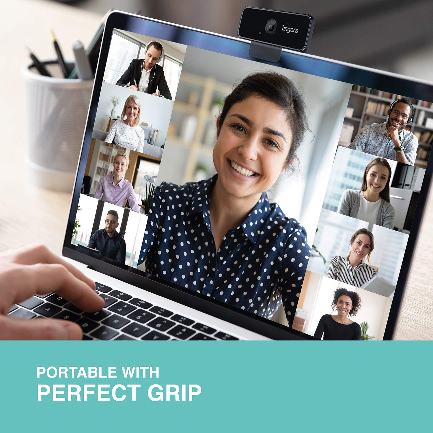 FINGERS 1080 Hi-Res Webcam with 1080P Wide Angle Lens&Built-in USB Mic