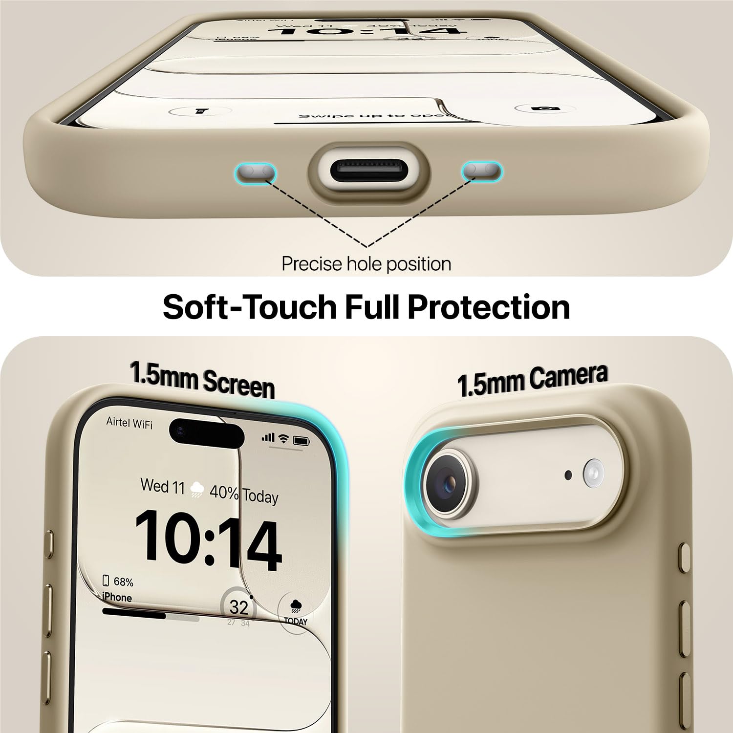 Vaku Luxos® Liquid Silicon Magpro TPU Back Cover Case for iPhone 17 Air - Gold