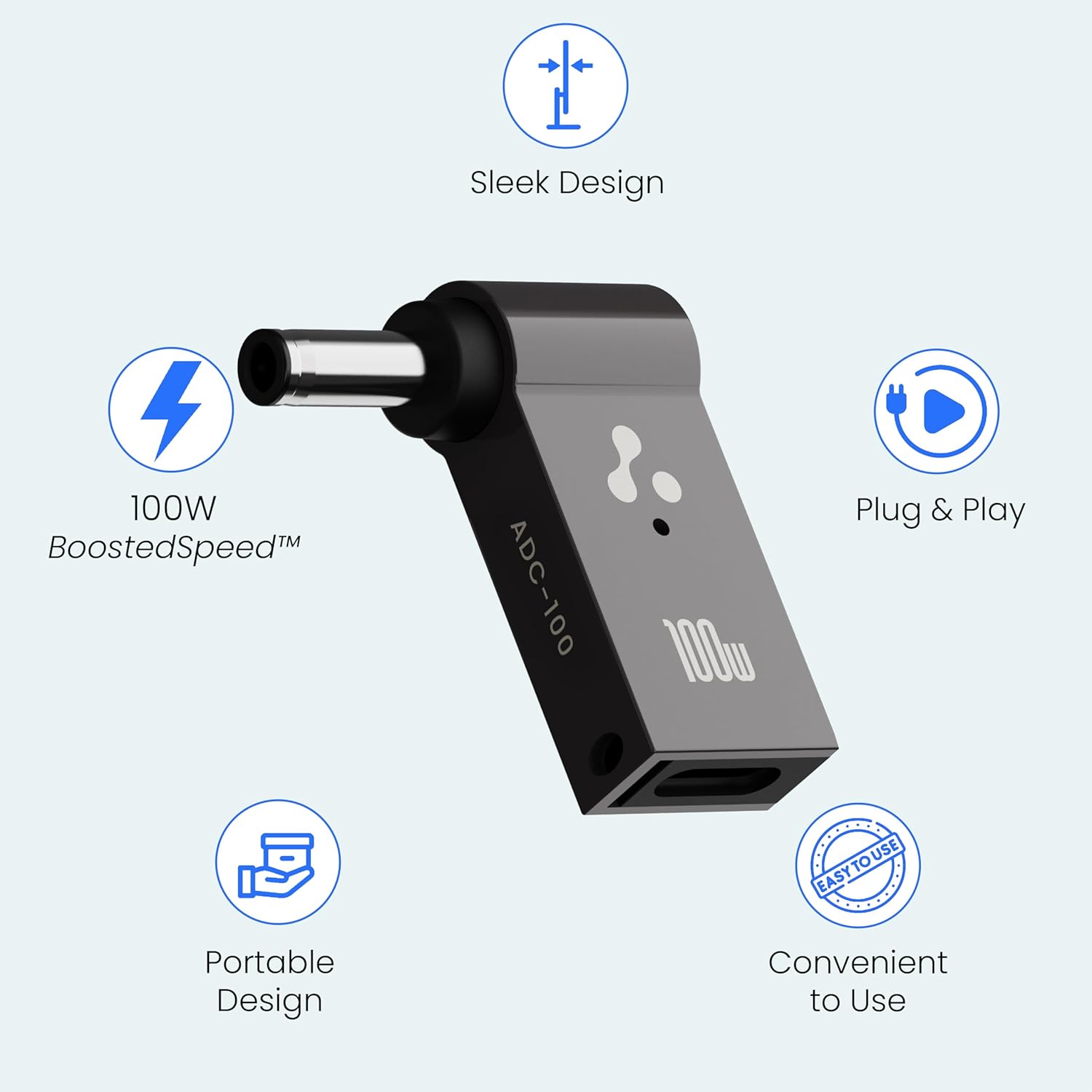 Ambrane USB C to Smart Tip Connector for Dell Laptops