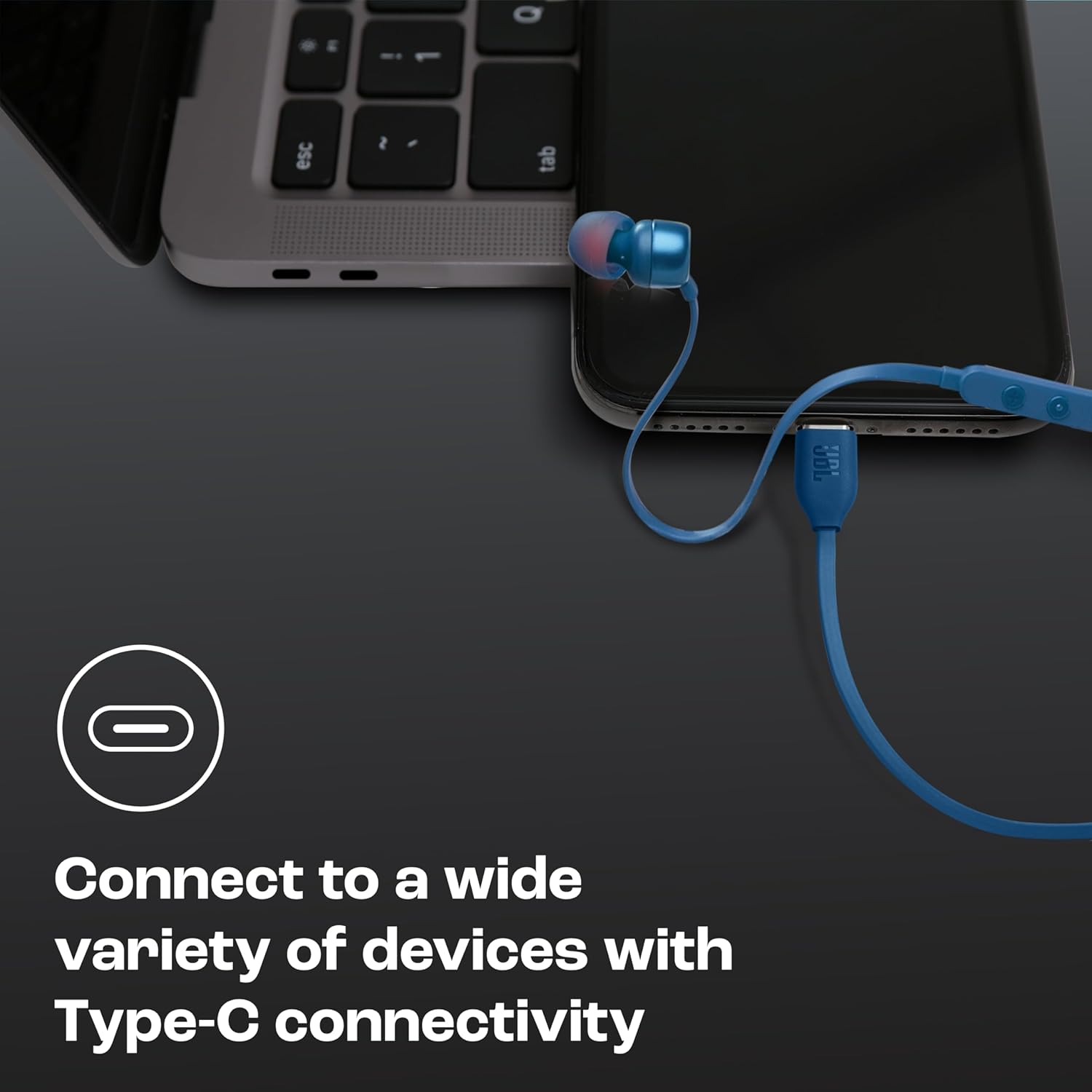 JBL Tune 310 Wired in Ear Type C Headphones, Hi-Res Audio with Digital-to-Analog Converter
