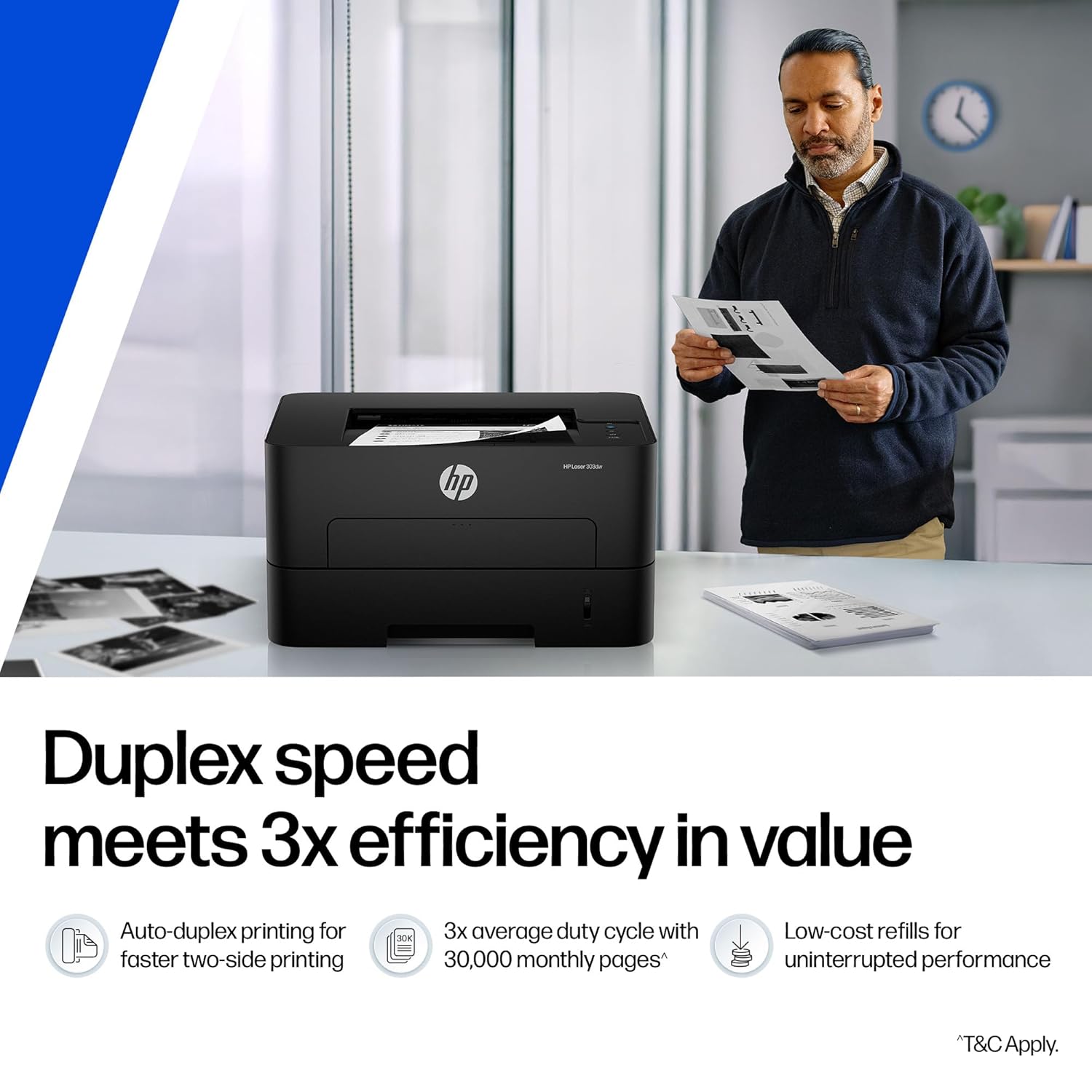 HP 303dw Auto Duplex WiFi Laser Printer (New Launch), 30 PPM, 256 MB Memory