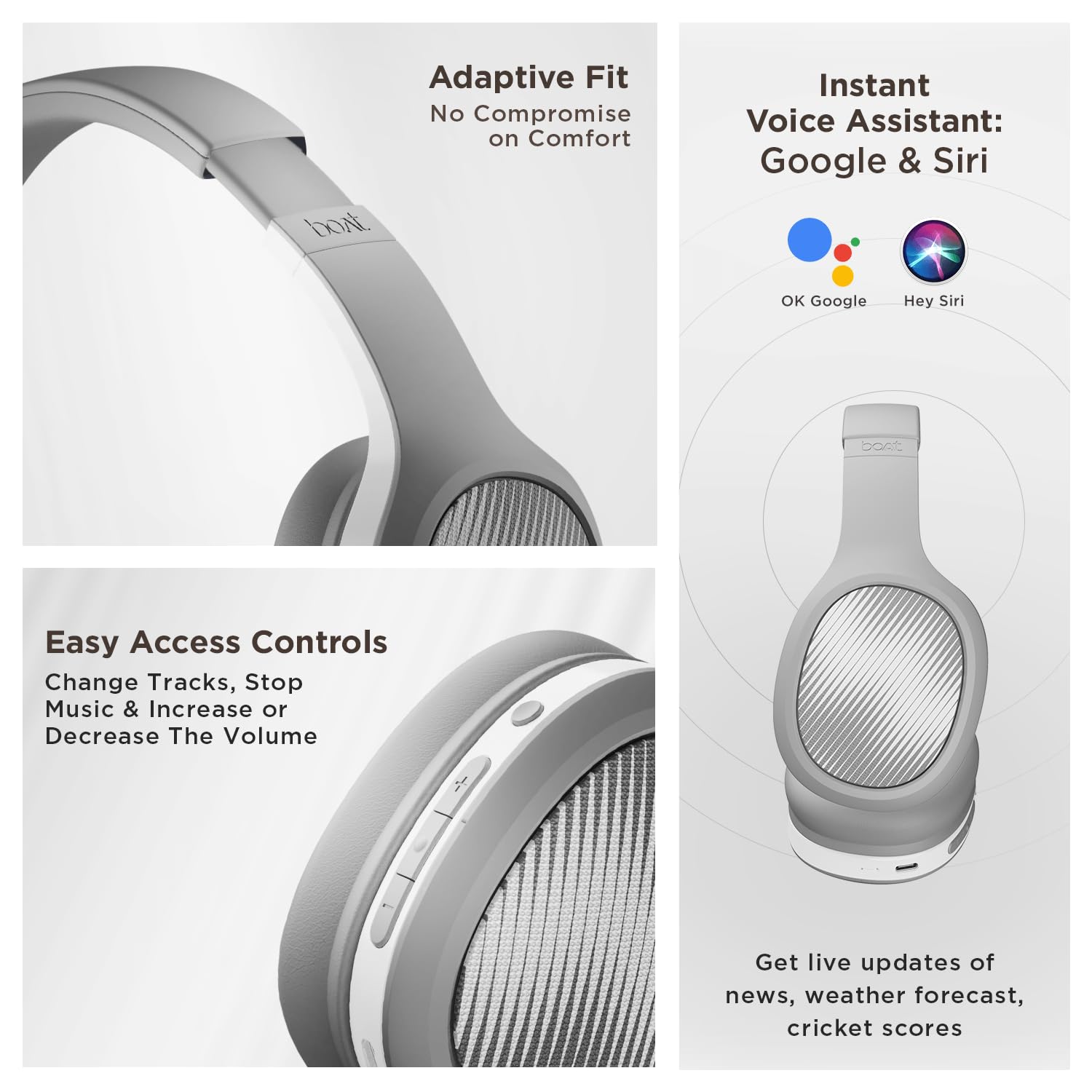 boAt Rockerz 460 Wireless Over Ear Headphones