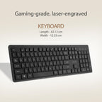 ASUS Wireless Keyboard and Mouse Set CW101, Upto 1000 Adjustable DPI,2.4 GHz Nano Receiver, Gaming-Grade, Laser-Engraved keycaps, Near-Silent Operation, Compact & Light Weight Design (Black)