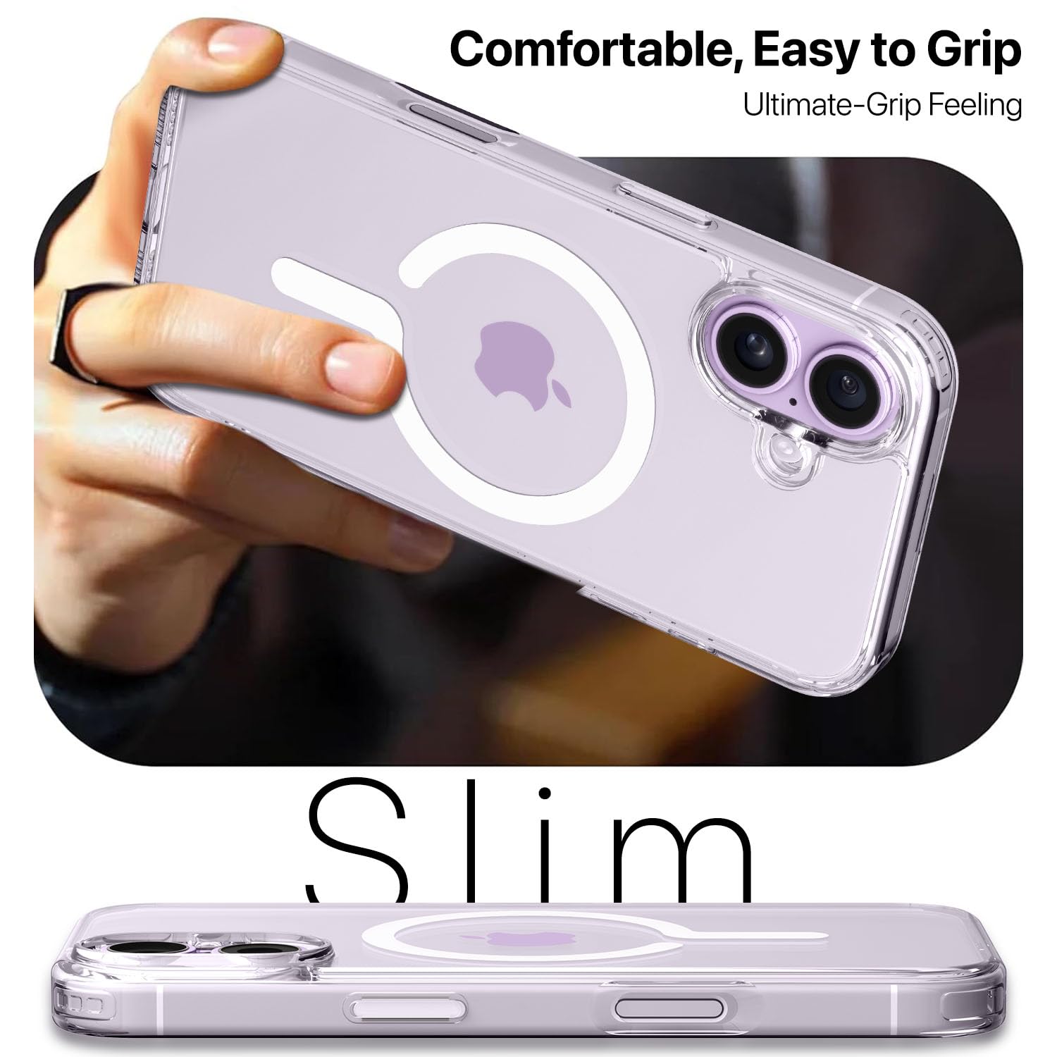 Vaku Luxos® Glassy Magpro Transparent TPU Back Cover Case for iPhone 17 - Transparent