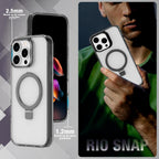 Muvtech Rio SNAP Kickstand TPU Case Compatible for iPhone 16 Pro - Black
