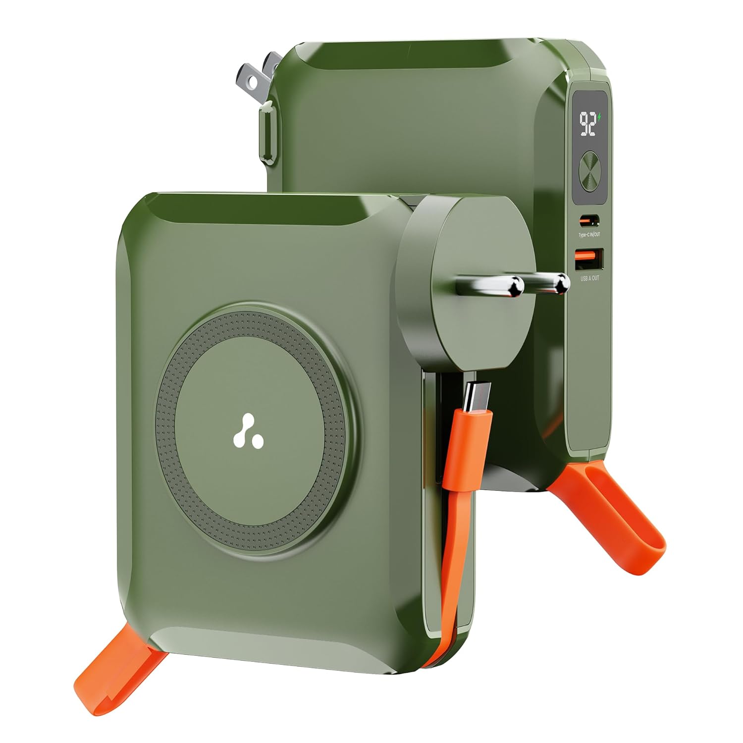 Ambrane 4-in-1 Powerbank, Magsafe Wireless & Laptop Charging with Inbuilt Type C Cable