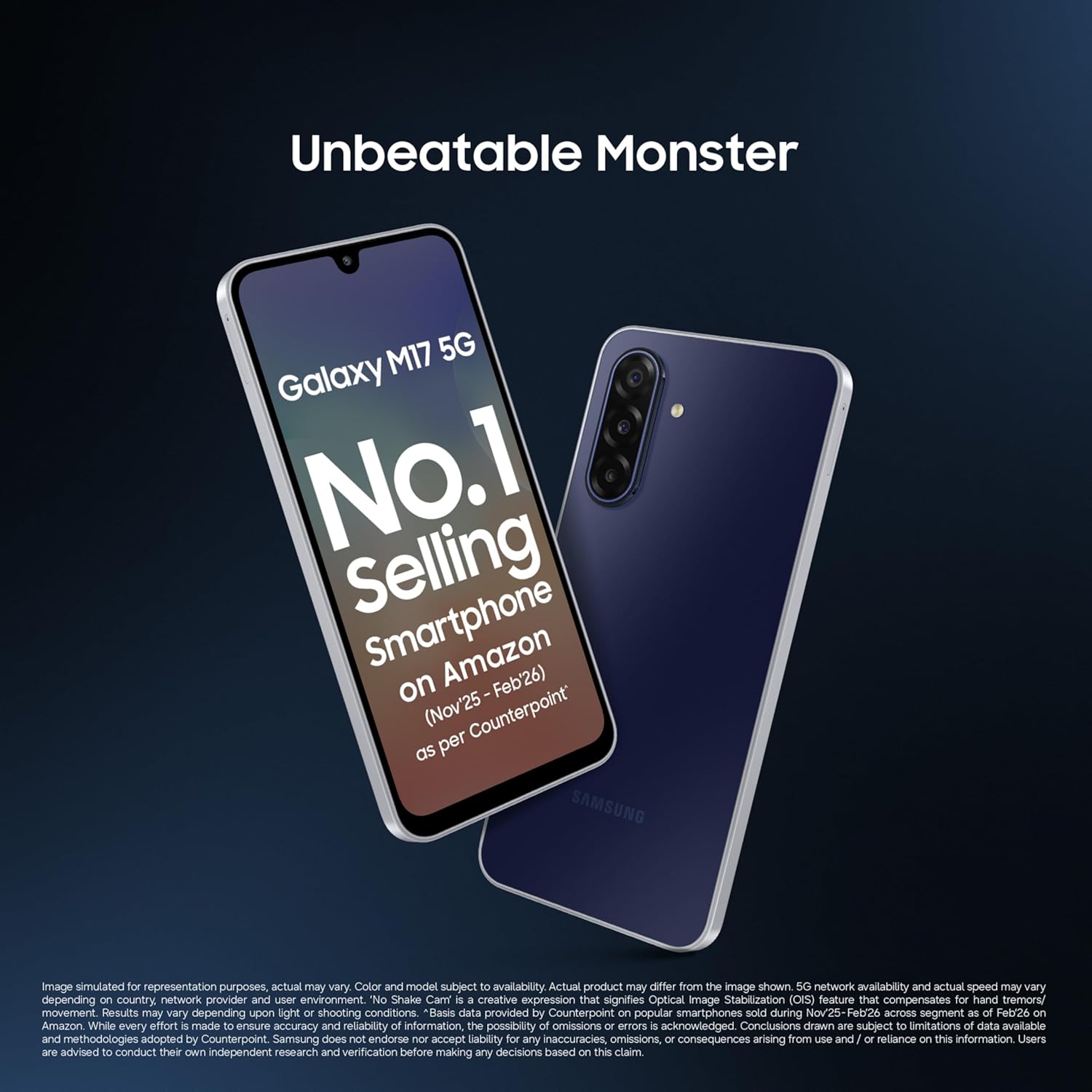 Samsung Galaxy M17 5G Mobile (Sapphire Black, 8GB RAM, 128GB Storage)