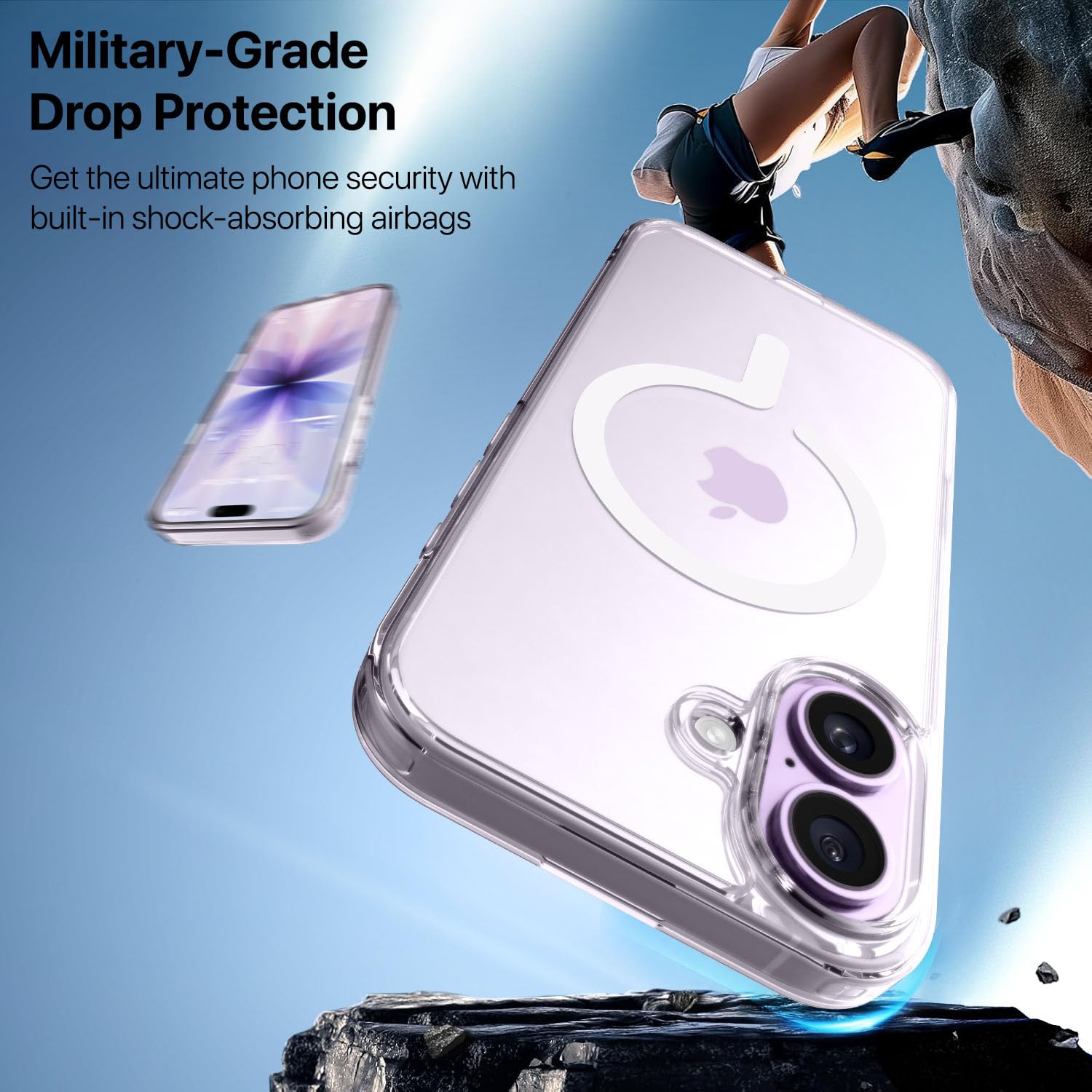Vaku Luxos® Glassy Magpro Transparent TPU Back Cover Case for iPhone 17 - Transparent
