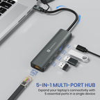 Portronics Mport Edge,5 Ports Dual USB Hub Dock