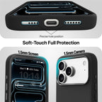 Vaku Luxos® Liquid Silicon Magpro TPU Back Cover Case for iPhone 17 Pro - Black