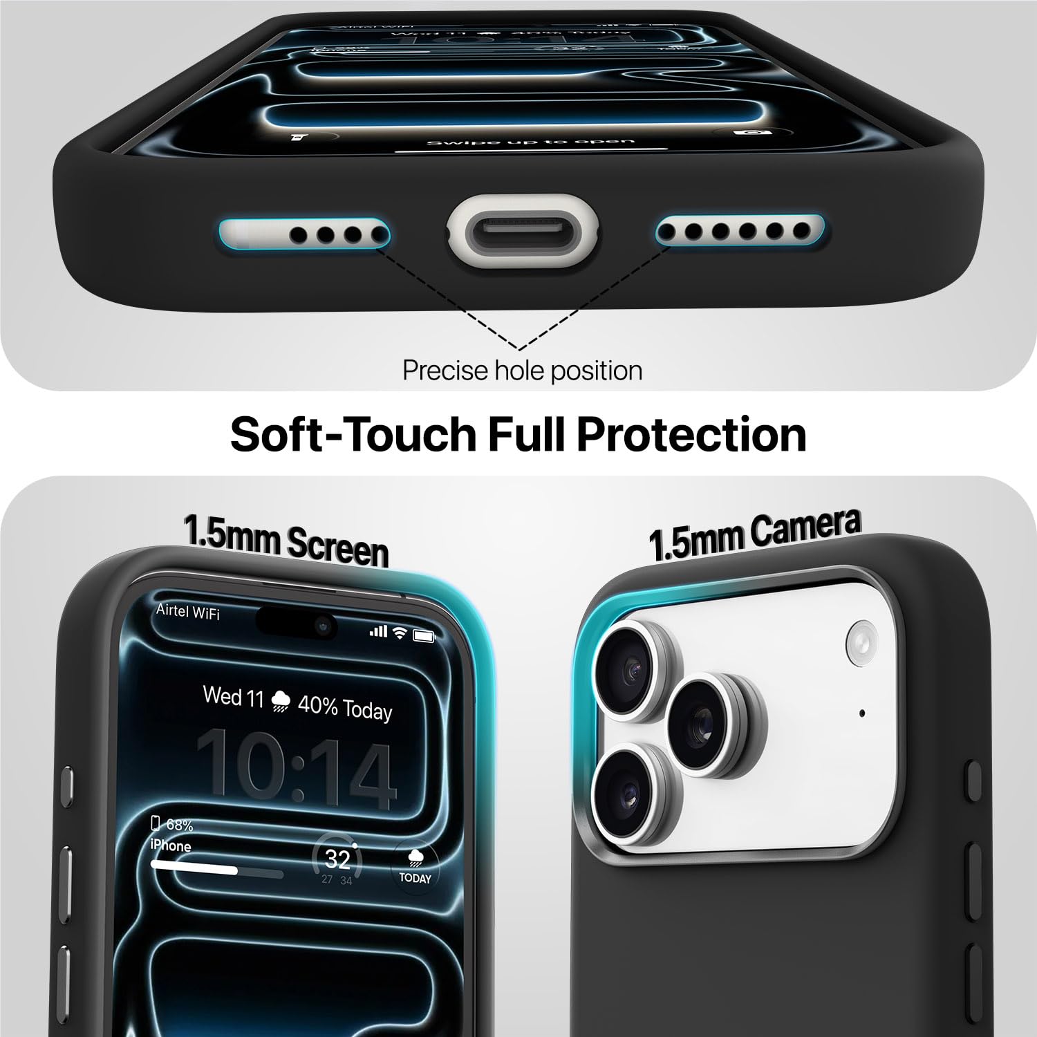 Vaku Luxos® Liquid Silicon Magpro TPU for iPhone 17 Pro Max - Black