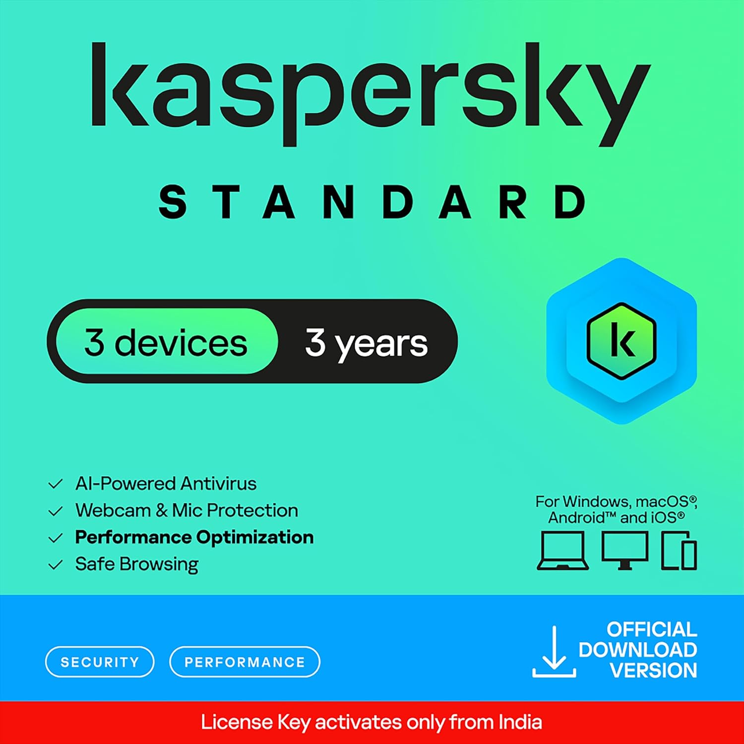 Kaspersky | Standard Security | 3 Users | 3 Years