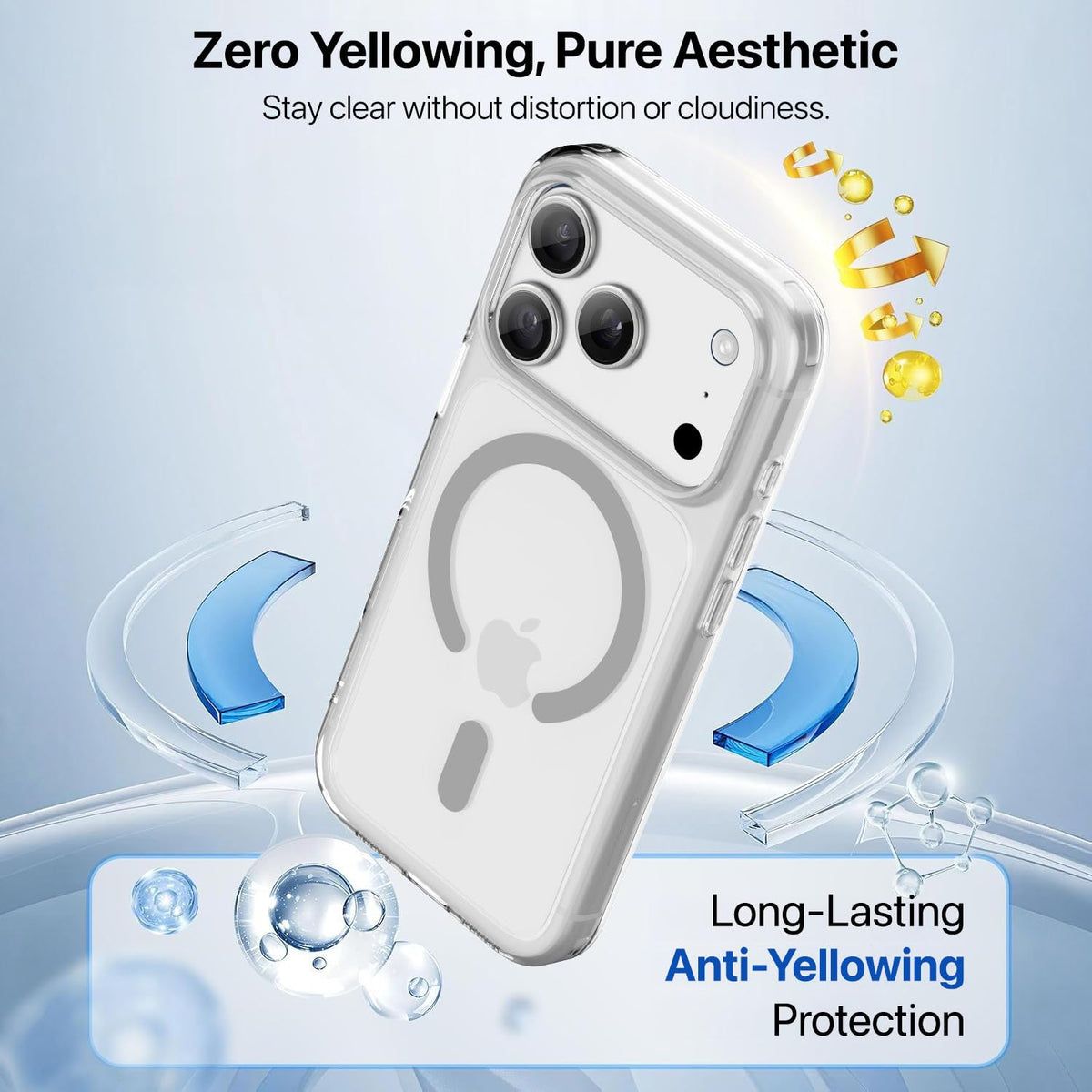 Vaku Luxos® KLYRA Magpro MagSafe Transparent TPU Back Cover Case for iPhone 18 Pro Max Crystal Clear