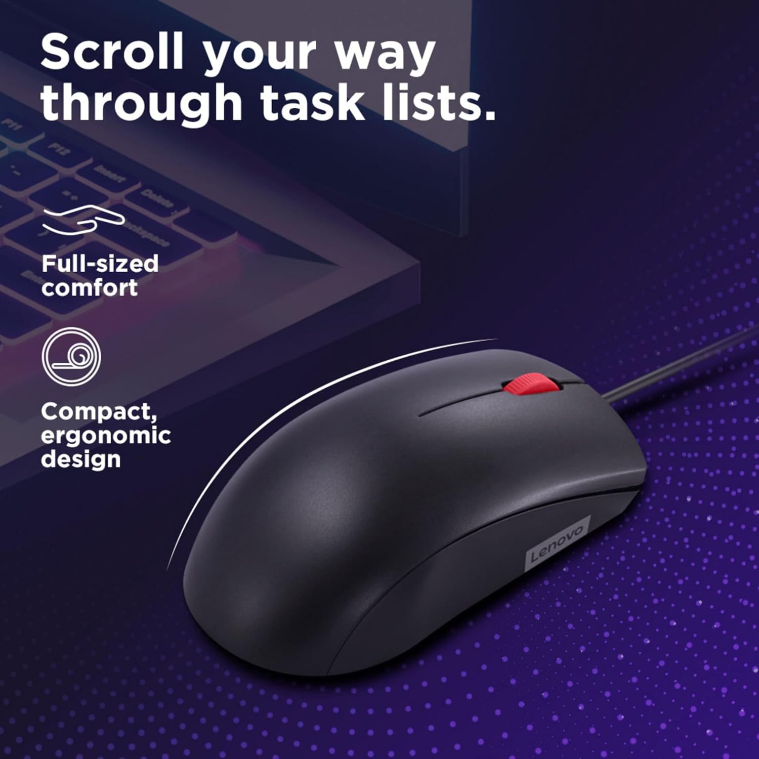 Lenovo 120 Wired Plug & Play USB Mouse