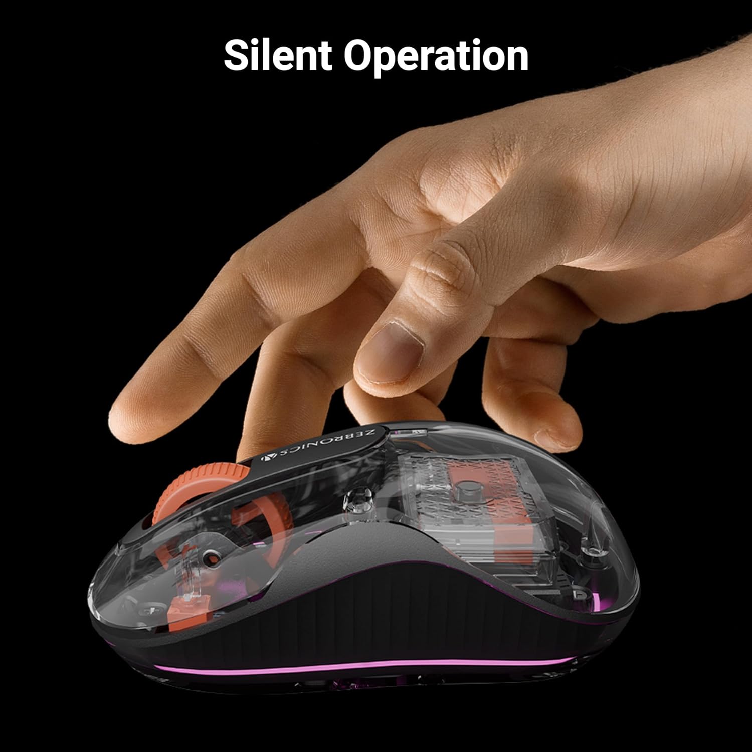 ZEBRONICS Sheer Plus Wireless Mouse, Dual Mode (2.4GHz + BT), Dual Bluetooth, Dual Dongle (USB A & USB C), Upto 3200 DPI, Silent Operation, RGB LED, 4 Buttons, for Mac | Laptop | Computer (Black)