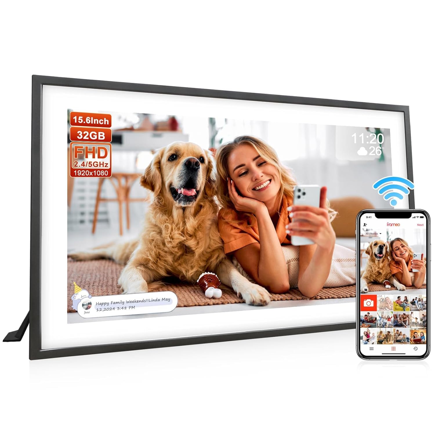 Frameo 15.6 Inch Large Digital Photo Frame