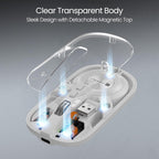 Portronics Toad 8 Transparent Wireless Bluetooth Mouse with Dual Wireless (BT + 2.4 GHz)