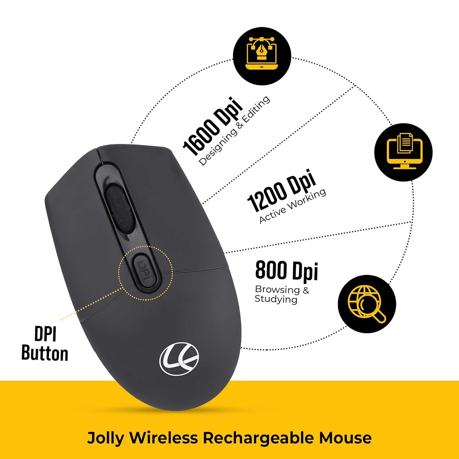 Lapcare Jolly LMW-111 Wireless Rechargeable Mouse