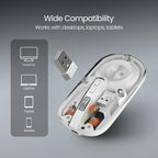 Portronics Toad 8 Transparent Wireless Bluetooth Mouse with Dual Wireless (BT + 2.4 GHz)
