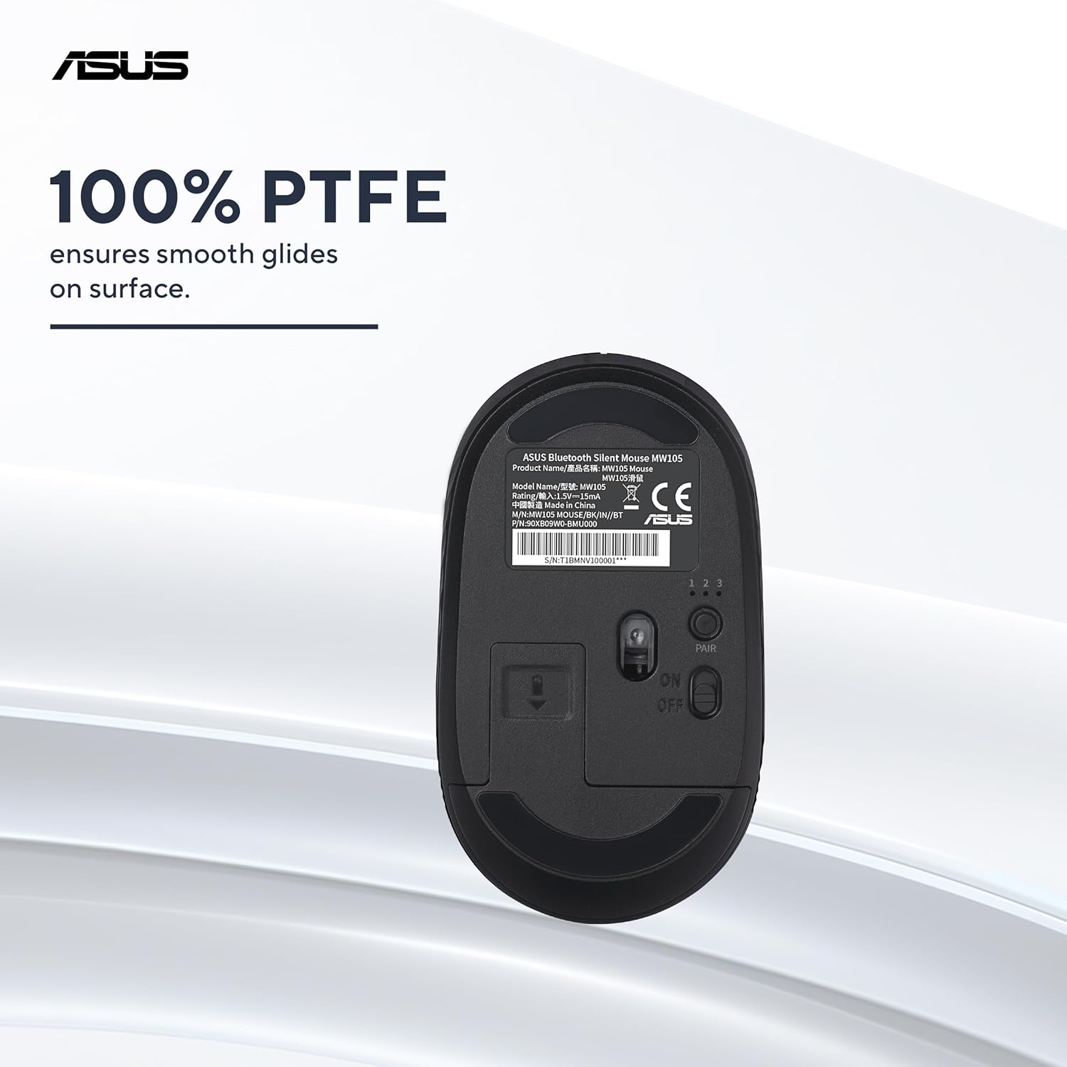 ASUS MW105 Multi-Device Wireless Bluetooth Silent Mouse