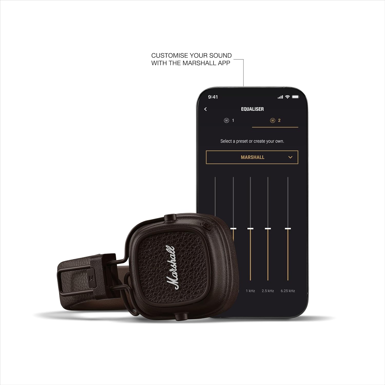 Marshall Major V Wireless On Ear Headphones, Brown