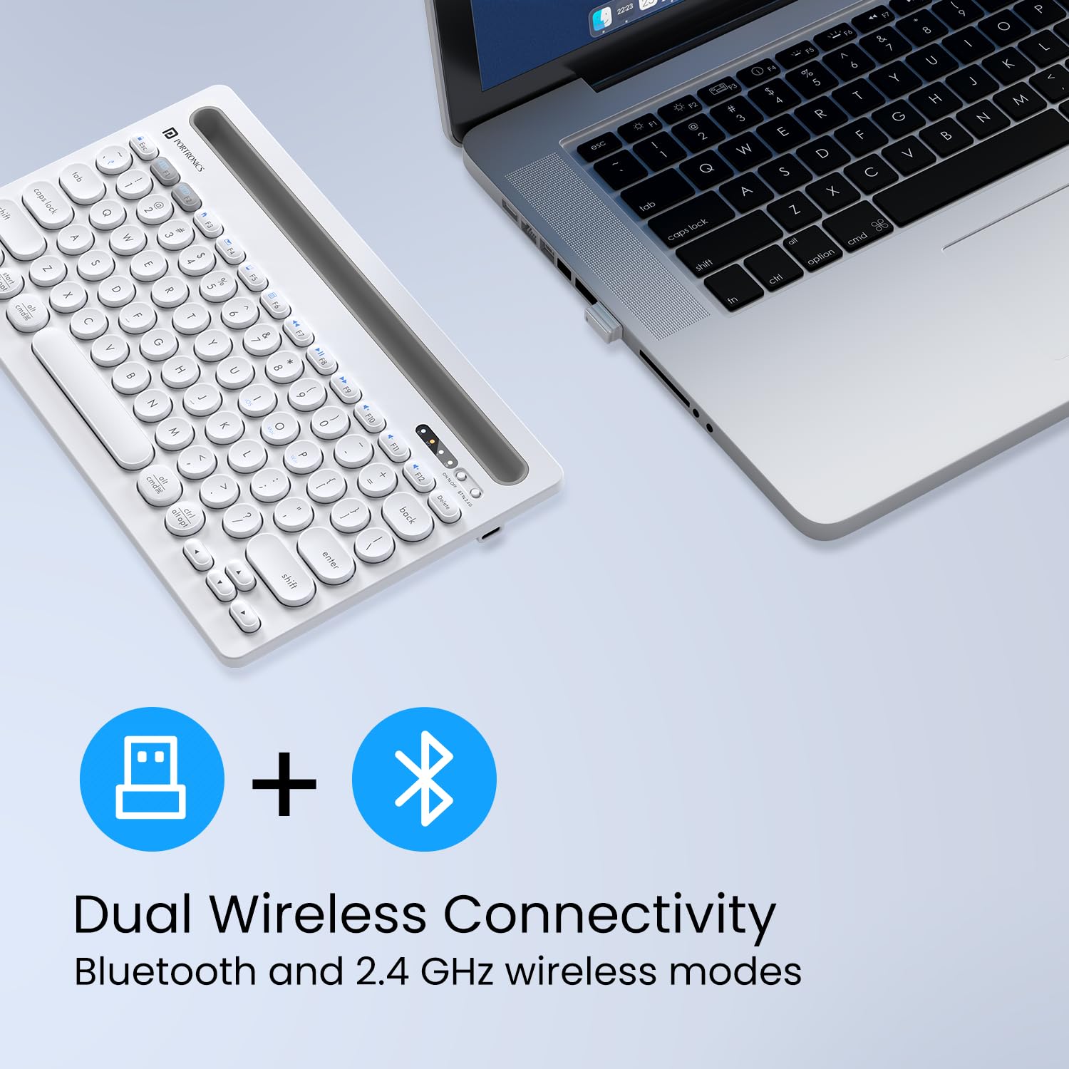 Portronics Bubble Dock Wireless Keyboard with Tablet Holder