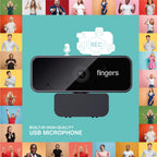 FINGERS 1080 Hi-Res Webcam with 1080P Wide Angle Lens&Built-in USB Mic