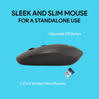 Amkette Wi-Key Plus USB Wireless Keyboard and Mouse Combo (Black)