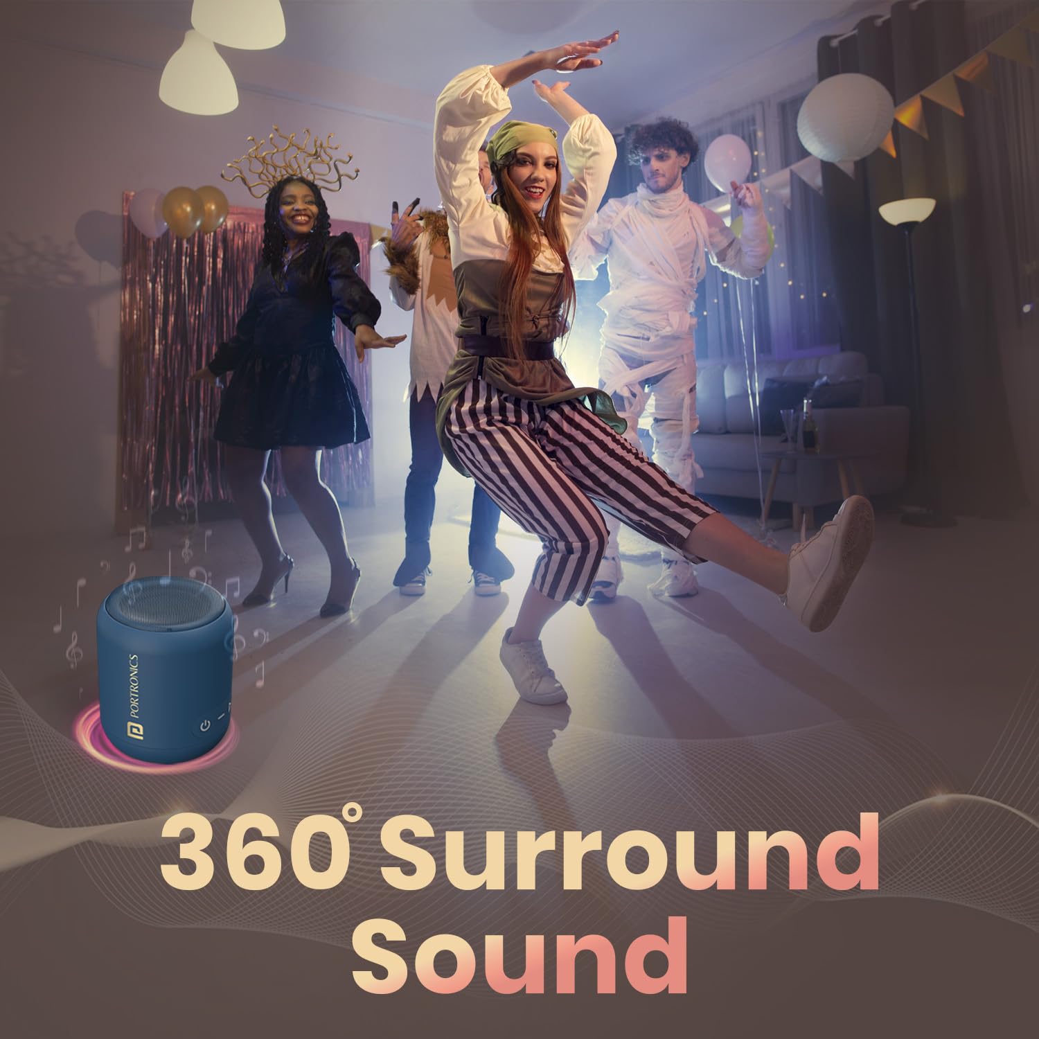 Portronics SoundDrum 1 Portable Bluetooth Speaker with Powerful Bass