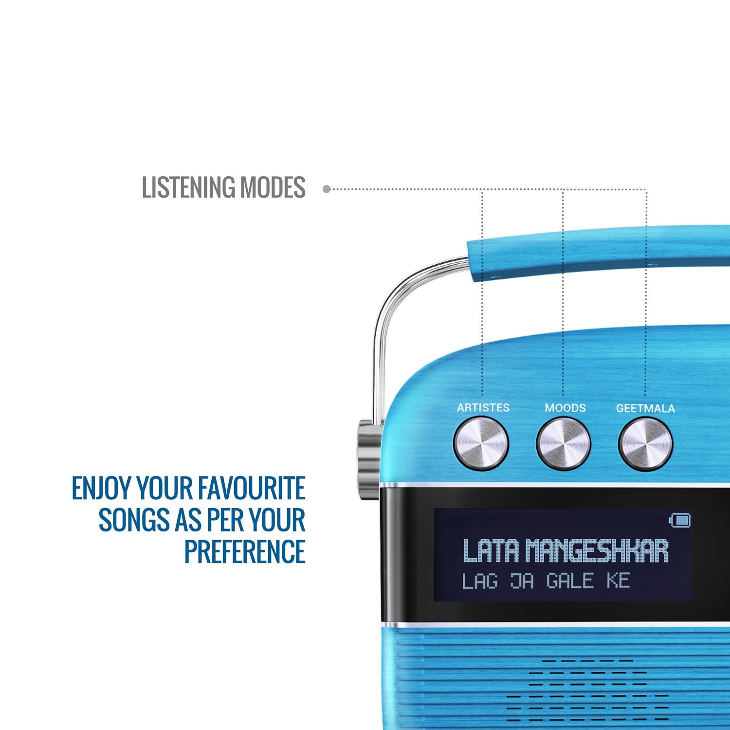 Saregama Carvaan Portable Digital Music Player (Electric Blue)