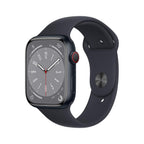 Apple Watch Series 8 GPS + Cellular 45mm Midnight Aluminium Case with Midnight Sport Band - Regular