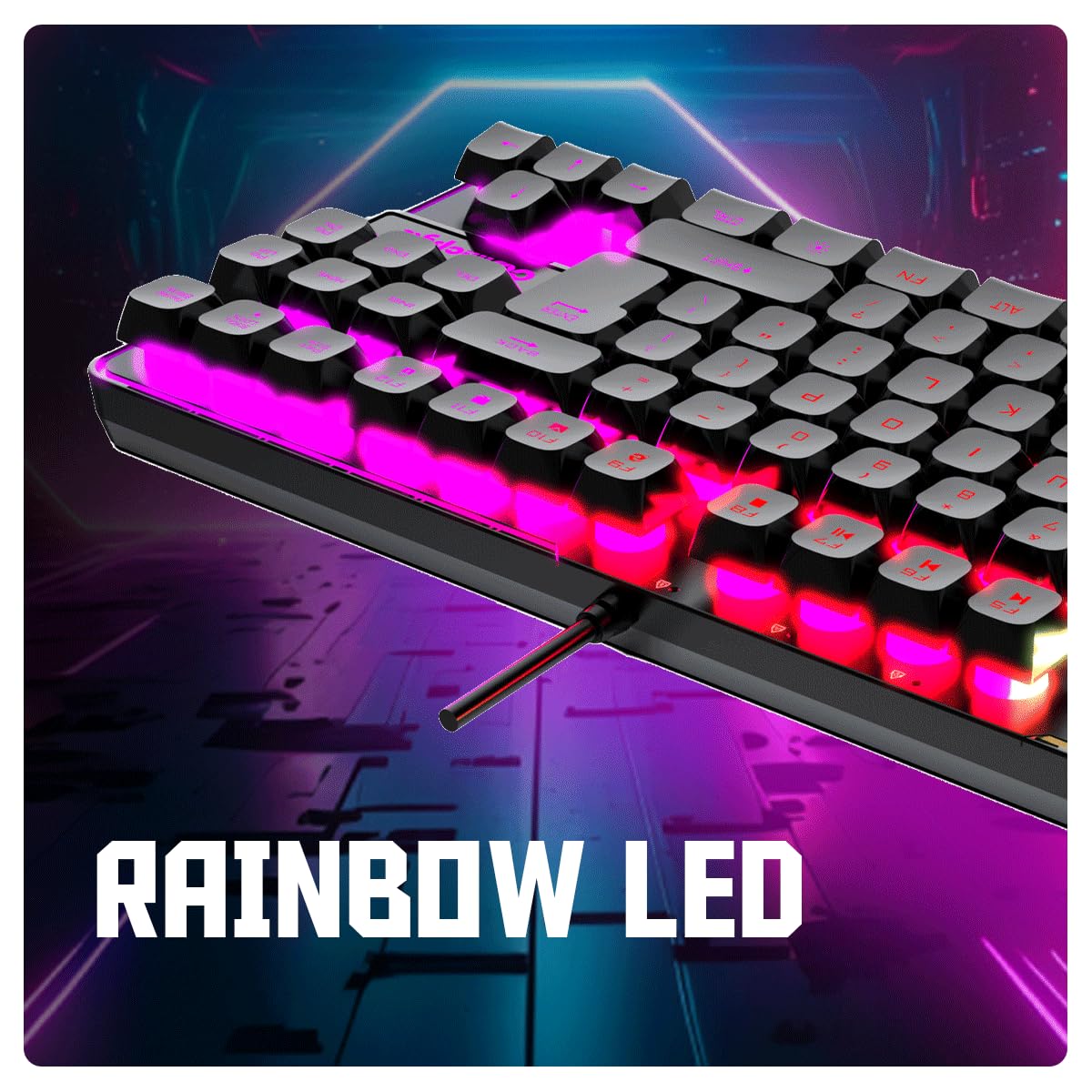 Cosmic Byte CB-GK-20 Styx TKL Membrane Gaming Keyboard with Rainbow LED (Black