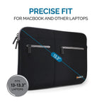Amkette Neo Case 33.02 cm (13 inch) Multi Pocket Laptop Sleeve for MacBook Air & Pro, Laptops & Ultrabooks (Black - Grey)