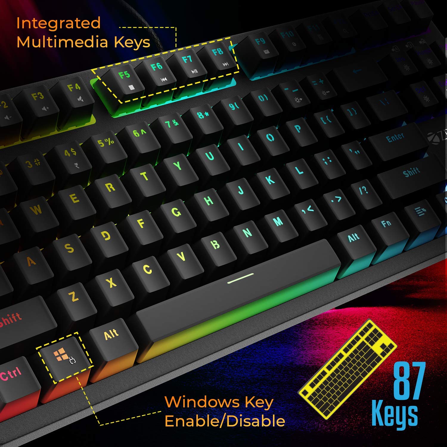 ZEBRONICS Zeb-MAX V2 Premium Mechanical TKL (Tenkeyless) Keyboard
