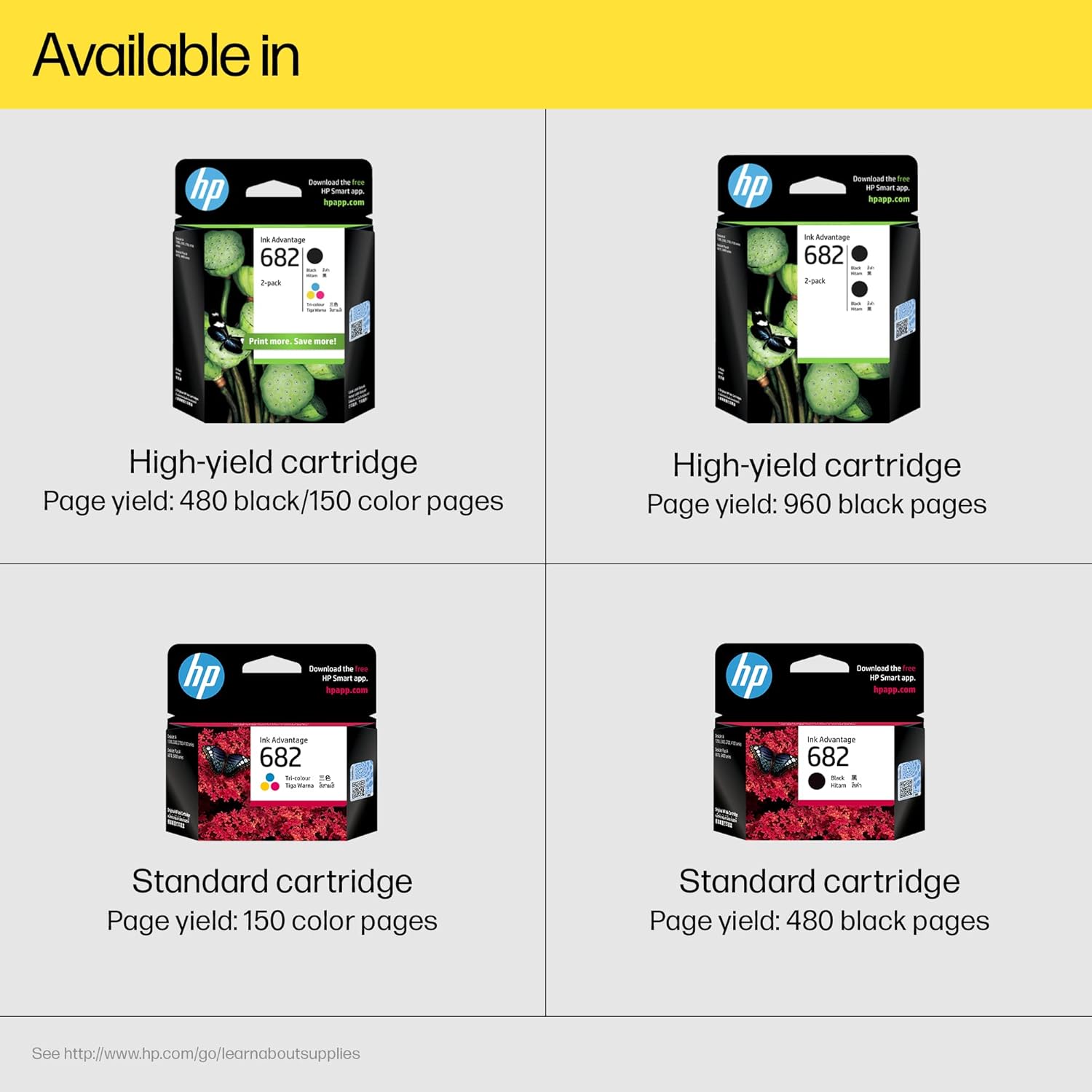 HP 682 Color/Black Ink Cartridge Combo 2-Pack