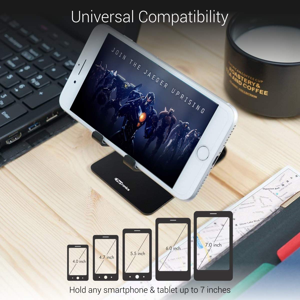 Portronics MODESK Universal Mobile Holder Stand with Metal Body