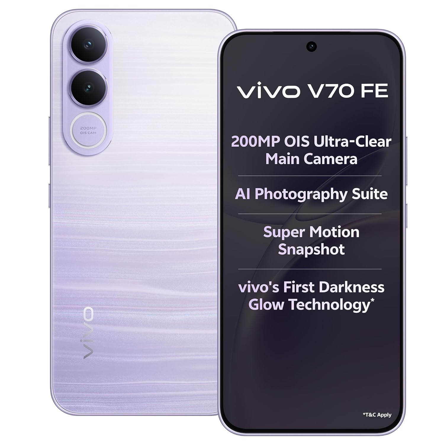vivo V70 FE 5G (Northern Lights Purple, 8GB RAM, 256GB Storage)