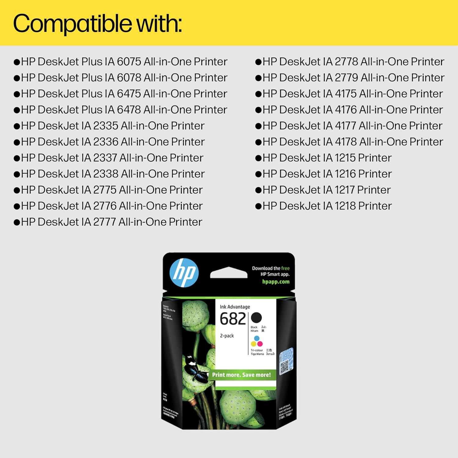 HP 682 Color/Black Ink Cartridge Combo 2-Pack