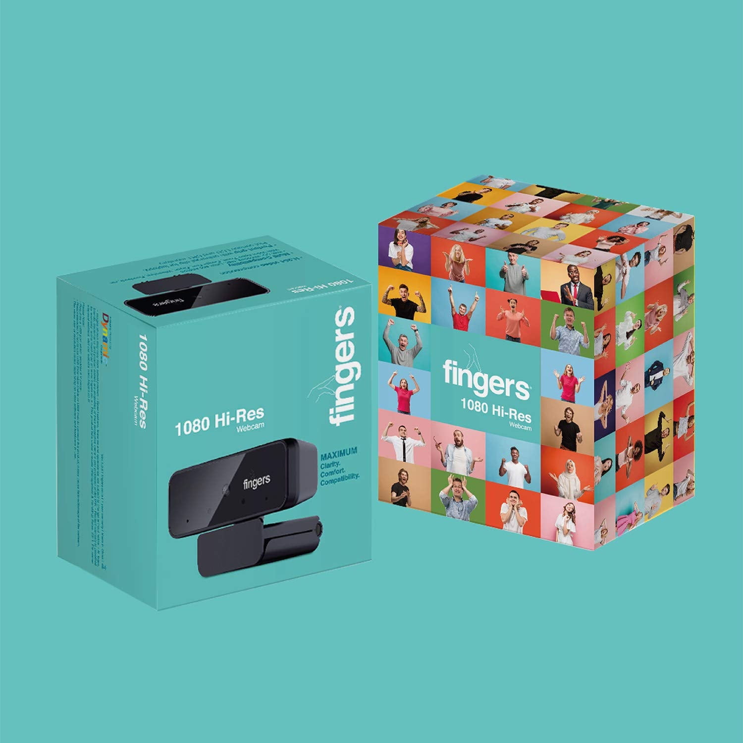 FINGERS 1080 Hi-Res Webcam with 1080P Wide Angle Lens&Built-in USB Mic