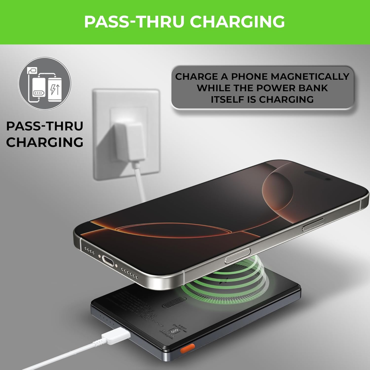 UltraProlink 5000mAh Slimmest Wireless Magnetic Mag-Safe Power Bank