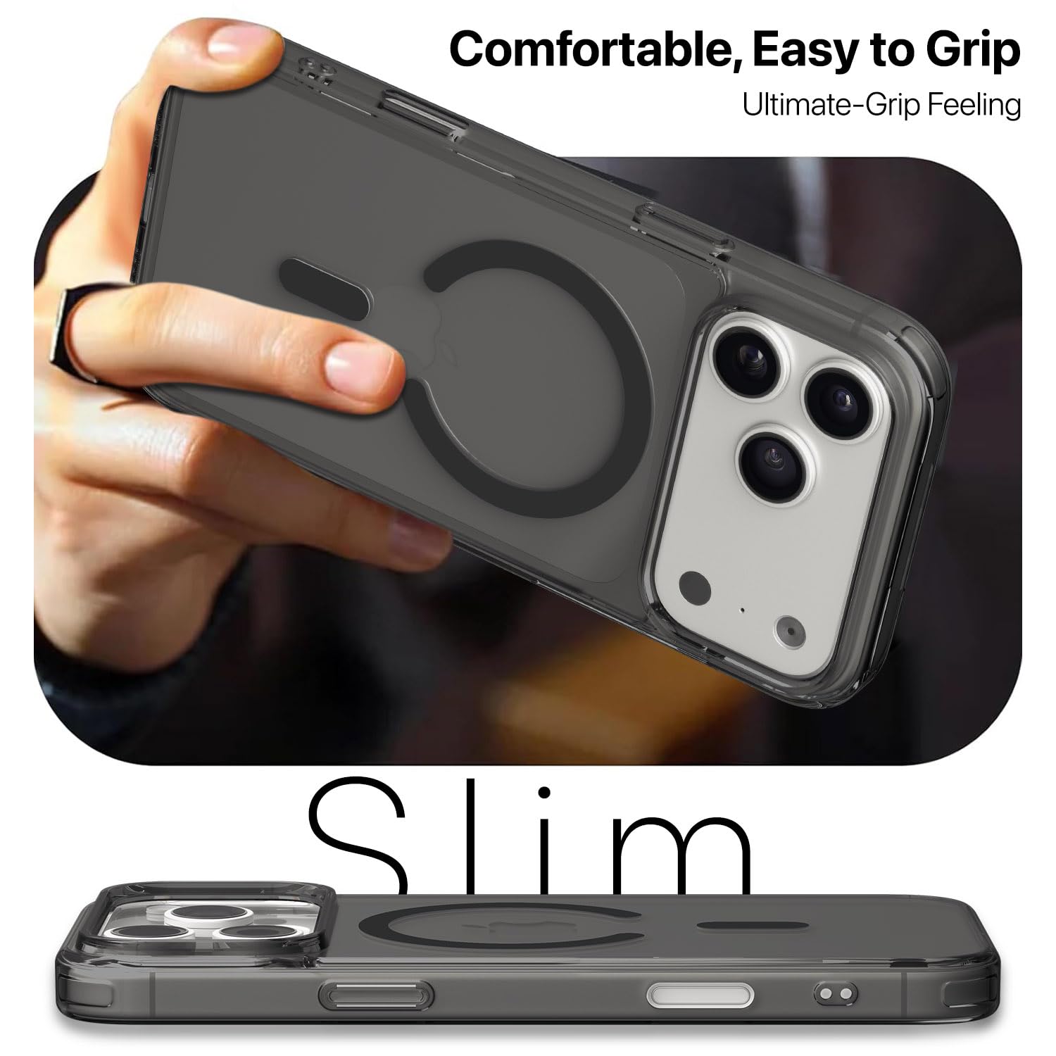 Vaku Luxos® Glassy Magpro TPU for iPhone 17 Pro Max (Smokey Transparent)