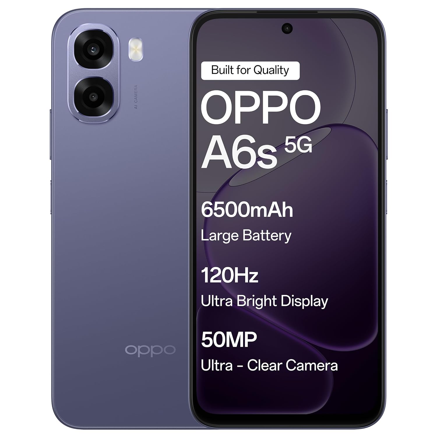 Oppo A6s 5G (Plum Purple, 6GB RAM,128GB Storage)