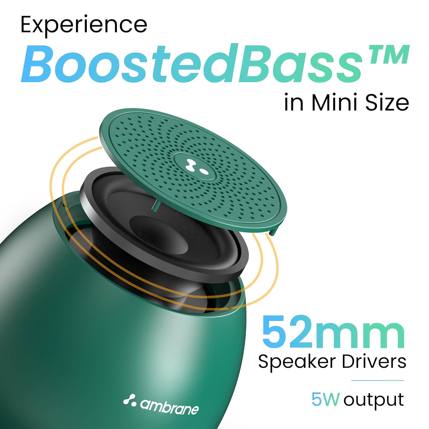 Ambrane 5W Wireless Bluetooth Mini Speaker (MINIPOD)