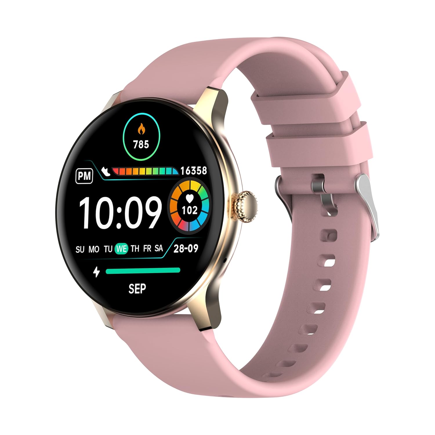 Pebble Newly Launched Polar Grit Smartwatch with 1.38" True HD Display (Pink)