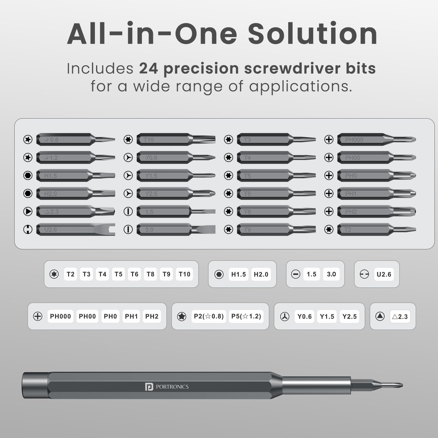 Portronics Bit Box,24-in-1 Screwdriver Kit