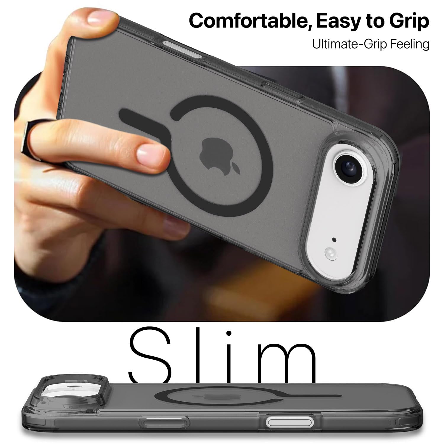 Vaku Luxos® Glassy Magpro Smokey Transparent TPU Case for iPhone 17 Air - Smokey Grey