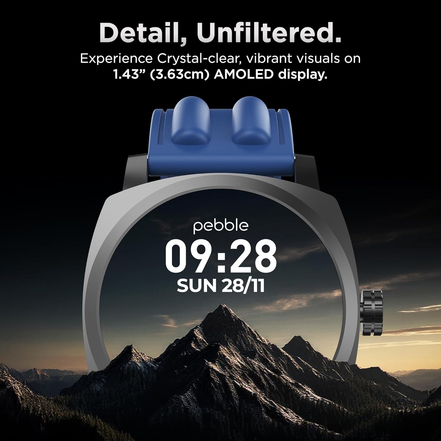 Pebble Endure 2 1.43” AMOLED Smartwatch with Always-On Display