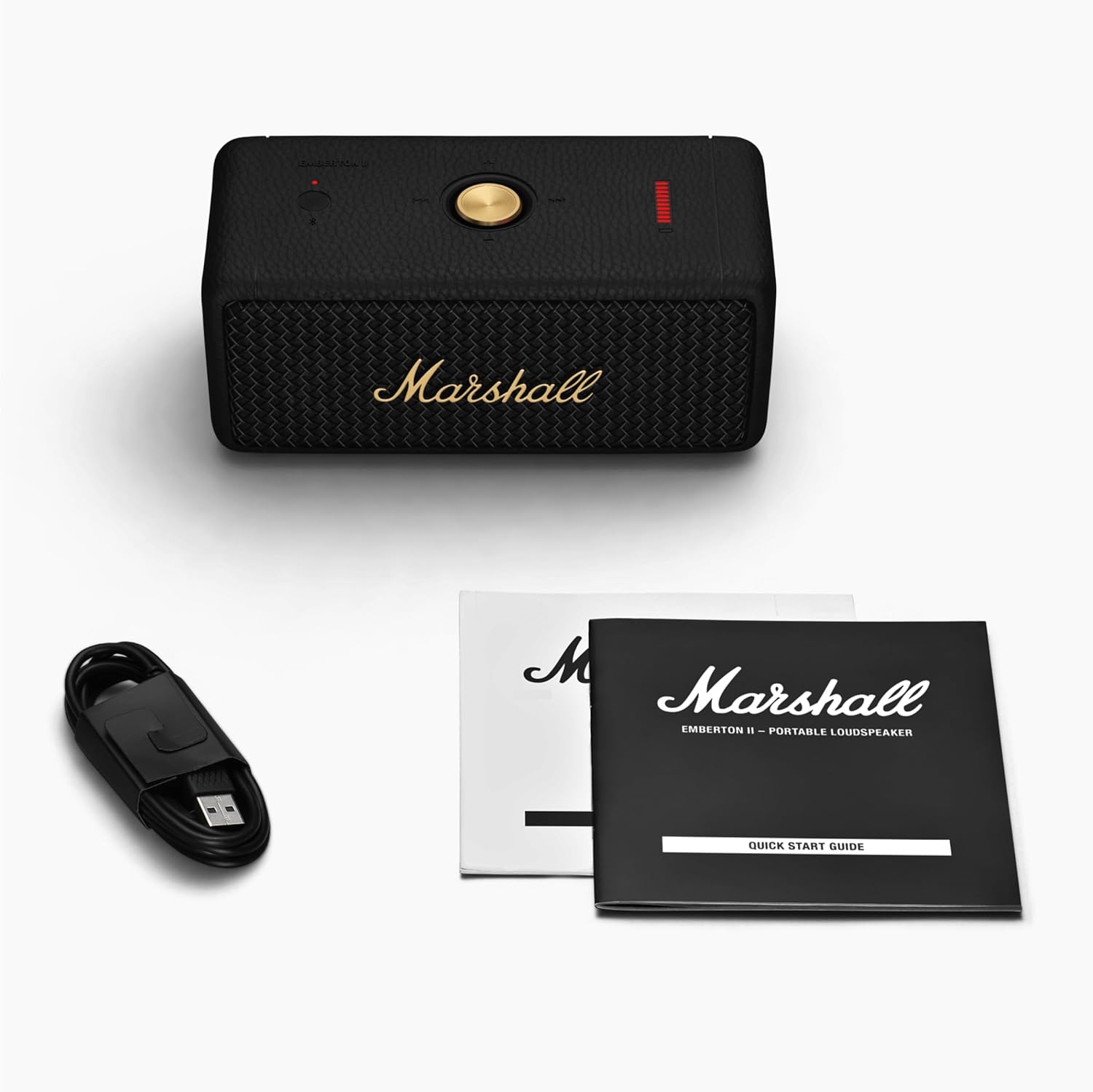 Marshall Emberton II Wireless Bluetooth Portable Outdoor Speaker (Black & Brass)